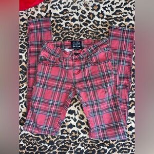 Red plaid Tripp NYC pants